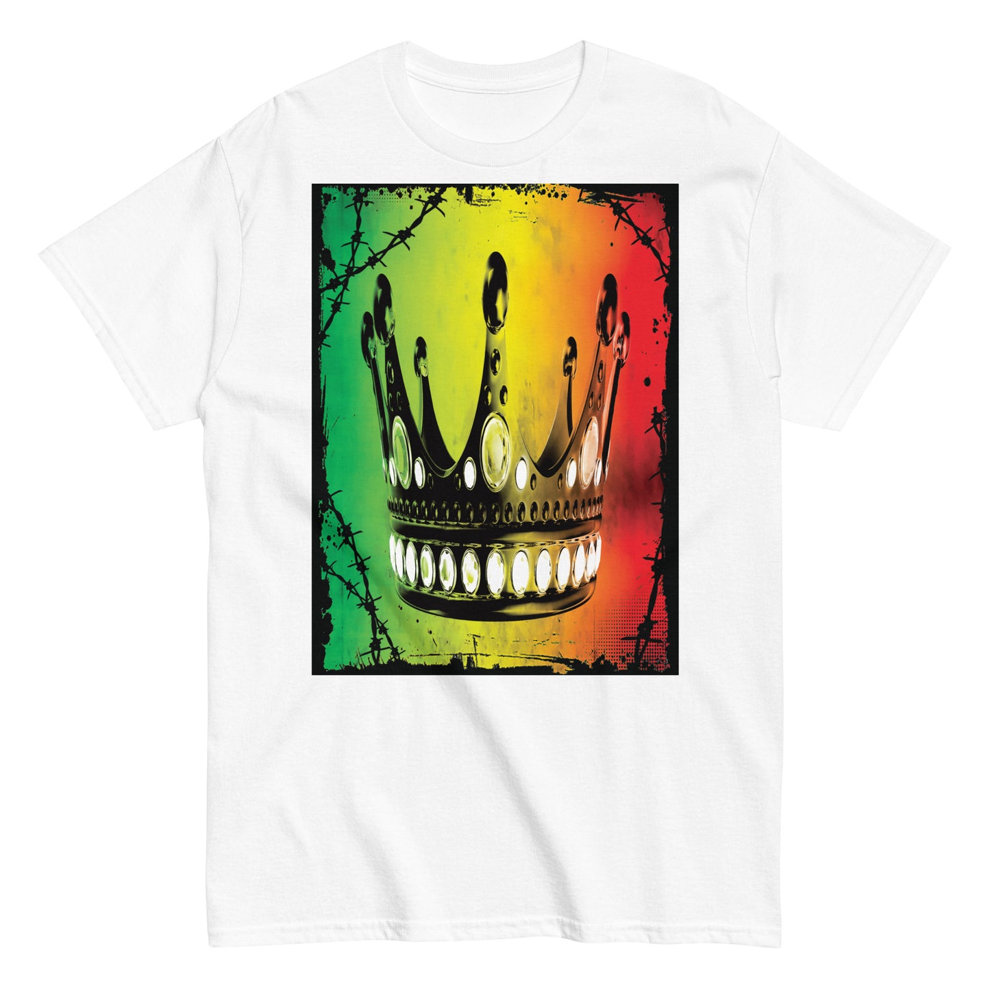 Eclectic art design on a white aesthetic shirt